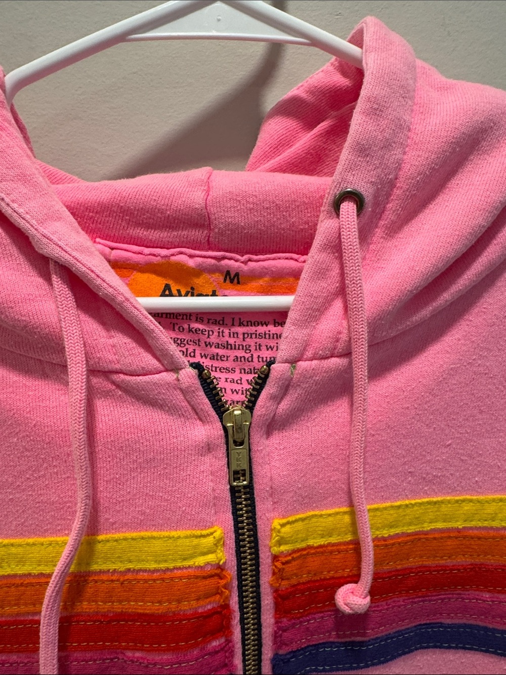 Aviator Nation Zip-Up Hoodie with Classic 5 Stripe Detail - Picture 5 of 5